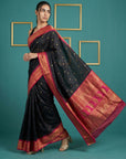 Black Premium Soft Gadwal Silk Zari Woven Saree