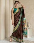 Coffee Soft Paithani Silk Zari Woven Saree with Peacock Pallu