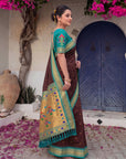 Coffee Premium Traditional Maharani Paithani Silk Saree