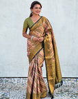 Navy Blue Dharmavaram Leheriya Silk Rich Zari Woven Saree