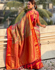 Pink Dharmavaram Leheriya Silk Rich Zari Woven Saree