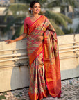 Pink Dharmavaram Leheriya Silk Rich Zari Woven Saree