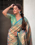 Blue Dharmavaram Leheriya Silk Rich Zari Woven Saree
