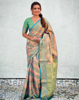 Blue Dharmavaram Leheriya Silk Rich Zari Woven Saree