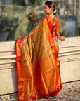 Red Dharmavaram Leheriya Silk Rich Zari Woven Saree
