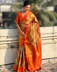 Red Dharmavaram Leheriya Silk Rich Zari Woven Saree