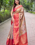 Pink Dharmavaram Traditional Zari Woven Silk Saree