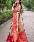 Pink Dharmavaram Traditional Zari Woven Silk Saree