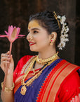 Violet Soft Silk Saree with Kolam Motifs and Traditional Paithani Pallu
