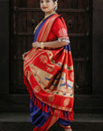 Violet Soft Silk Saree with Kolam Motifs and Traditional Paithani Pallu