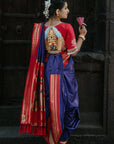 Violet Soft Silk Saree with Kolam Motifs and Traditional Paithani Pallu
