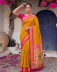 Gold Premium Traditional Maharani Paithani Silk Saree