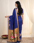 Violet Soft Paithani Silk Saree with Swan Concept Saree