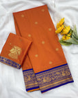 Orange Soft Kanjivaram Silk Zari Woven Traditional Saree