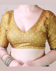 Gold Tussar Silk Detailed Kalamkari Figure Printed Saree with Zari Woven Border