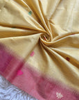 Yellow Premium Soft Ikkat Cotton with Pichwai Pattern Saree
