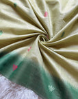 Pista Green Premium Soft Ikkat Cotton with Pichwai Pattern Saree