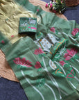 Pista Green Premium Soft Ikkat Cotton with Pichwai Pattern Saree