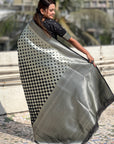 Black Soft Banarasi Silk Zari Woven Geometrical 3D Saree
