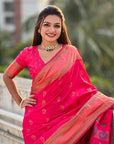 Pink Yeola Nath Paithani Silk Zari Woven Saree