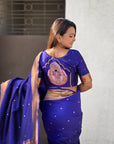 Violet Paithani Silk Zari Woven Saree with Mahalaxmi Pallu