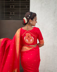 Red Paithani Silk Zari Woven Saree with Mahalaxmi Pallu