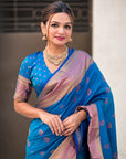 Rama Yeola Nath Paithani Silk Zari Woven Saree