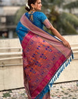 Rama Yeola Nath Paithani Silk Zari Woven Saree