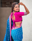 Blue Darbari Pashmina Silk Zari Woven Saree