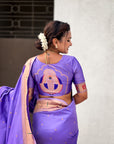 Lavender Paithani Silk Zari Woven Saree with Mahalaxmi Pallu