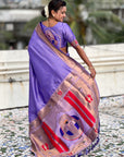 Lavender Paithani Silk Zari Woven Saree with Mahalaxmi Pallu