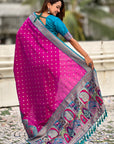 Magenta Darbari Pashmina Silk Zari Woven Saree