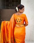 Mustard Yellow Paithani Silk Zari Woven Saree with Mahalaxmi Pallu