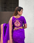 Purple Paithani Silk Zari Woven Saree with Mahalaxmi Pallu