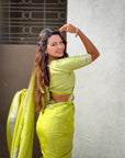 Green Paithani Silk Zari Woven Saree with Lotus Peacock Pallu