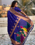 Violet Gudi Padwa Special Paithani Silk Zari Woven Saree