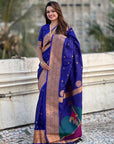 Violet Gudi Padwa Special Paithani Silk Zari Woven Saree