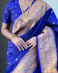 Violet Gudi Padwa Special Paithani Silk Zari Woven Saree