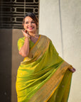 Mehendi Green Gudi Padwa Special Paithani Silk Zari Woven Saree