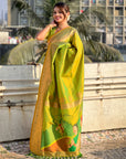 Mehendi Green Gudi Padwa Special Paithani Silk Zari Woven Saree