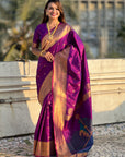 Purple Gudi Padwa Special Paithani Silk Zari Woven Saree