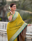 Mehendi Green Soft Patola Silk Saree with Bandhani Weaves Saree