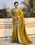 Mehendi Green Soft Patola Silk Saree with Bandhani Weaves Saree