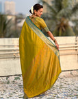 Mehendi Green Soft Patola Silk Saree with Bandhani Weaves Saree