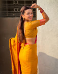 Mustard Yellow Soft Patola Silk Saree with Bandhani Weaves Saree