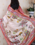 Cream Tussar Silk Traditional Kalamkari Printed Saree