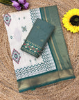 Rama Blue Premium Soft Ikkat Pochampally Patola Silk Saree