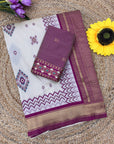 Magenta Premium Soft Ikkat Pochampally Patola Silk Saree