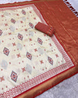 Red Premium Soft Ikkat Pochampally Patola Silk Saree