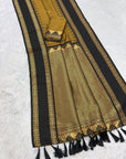 Gold Soft Ikkat Silk Zari Woven Saree with Rudraksham Concept Saree